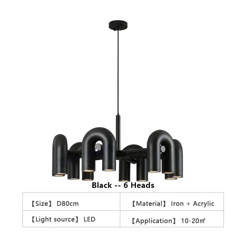 Modern pink neon inquiry led ceiling chandelier bedroom light
