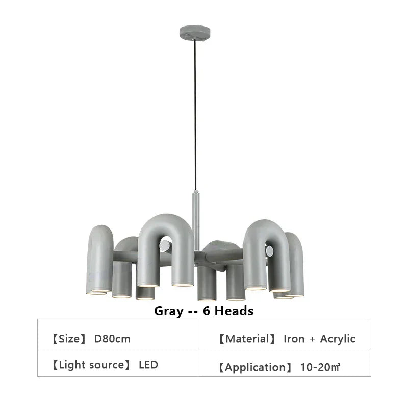 Modern pink neon inquiry led ceiling chandelier bedroom light