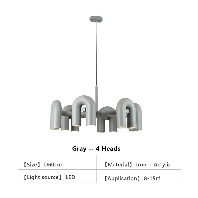 Modern pink neon inquiry led ceiling chandelier bedroom light