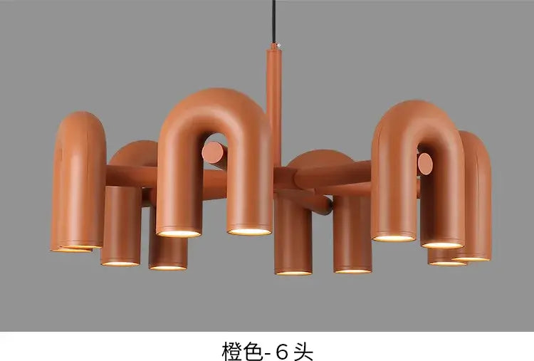 Modern pink neon inquiry led ceiling chandelier bedroom light