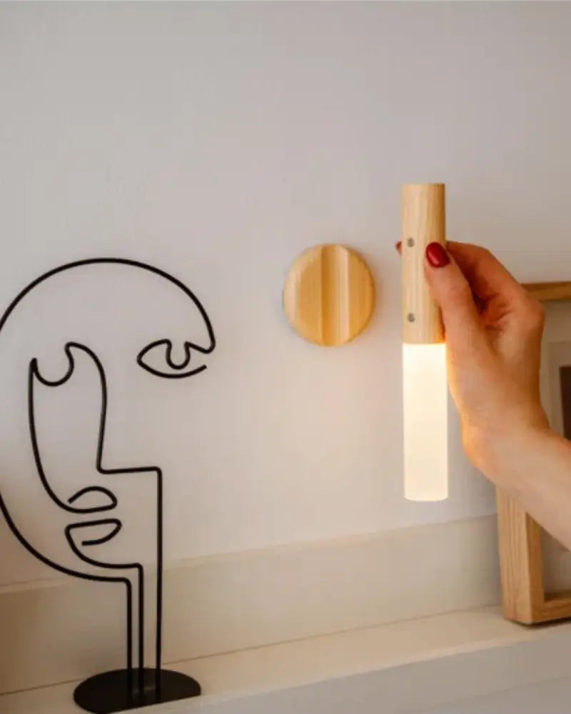 Moroccan battery operated wall sconce bedroom wood nightstand light
