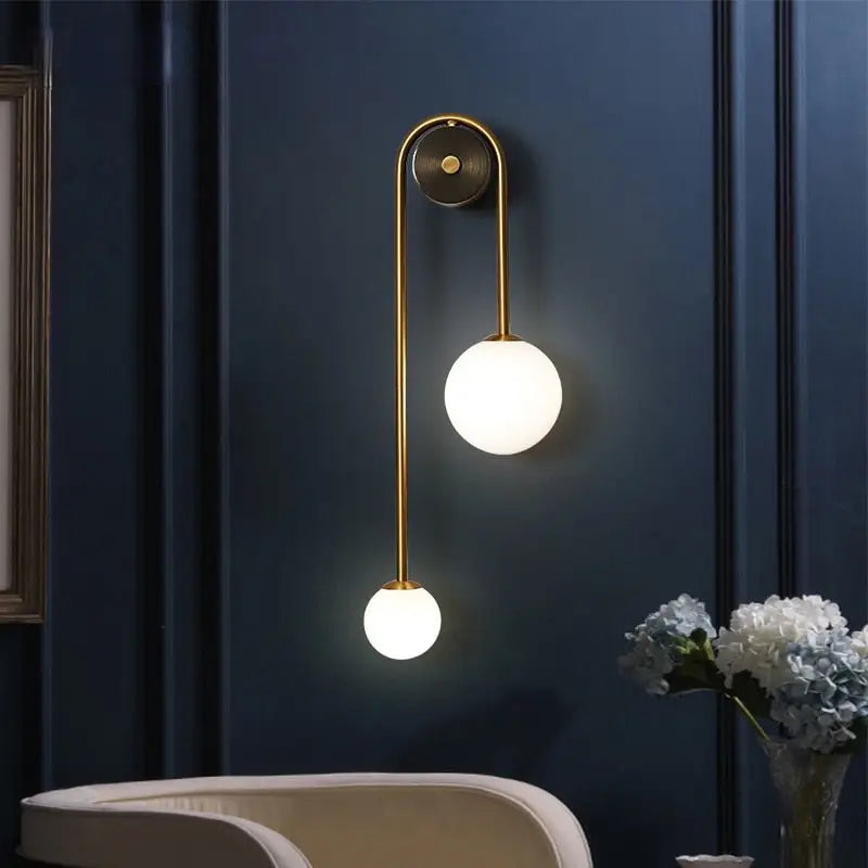 Minimalist moroccan gold wall sconces with frosted glass for bedroom