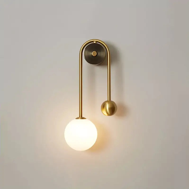 Minimalist moroccan gold wall sconces with frosted glass for bedroom