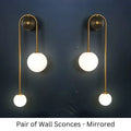 Minimalist moroccan gold wall sconces with frosted glass for bedroom