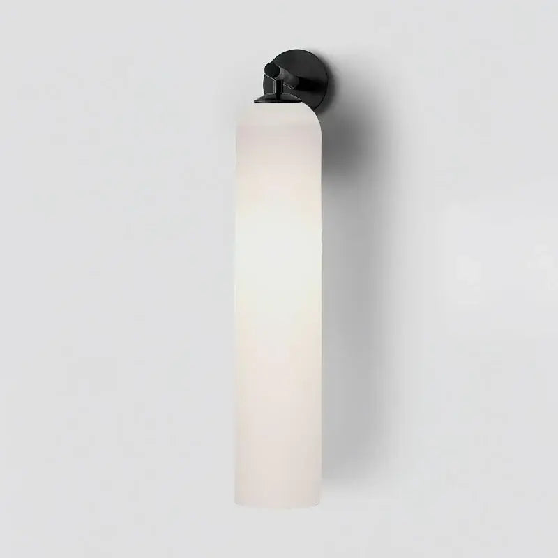 Modern smoked & frosted glass wall sconce bedroom sleek glass light