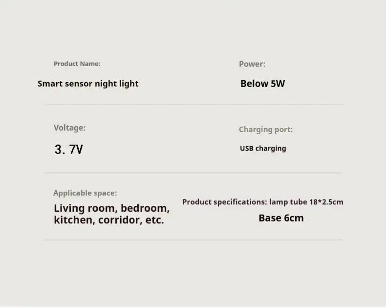 Modern black motion sensor battery operated wall lamp bedroom light