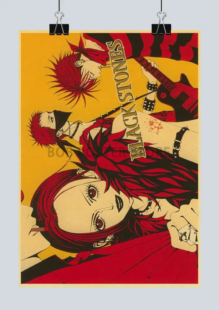 Retro nana anime kraft paper poster set bedroom wall decor