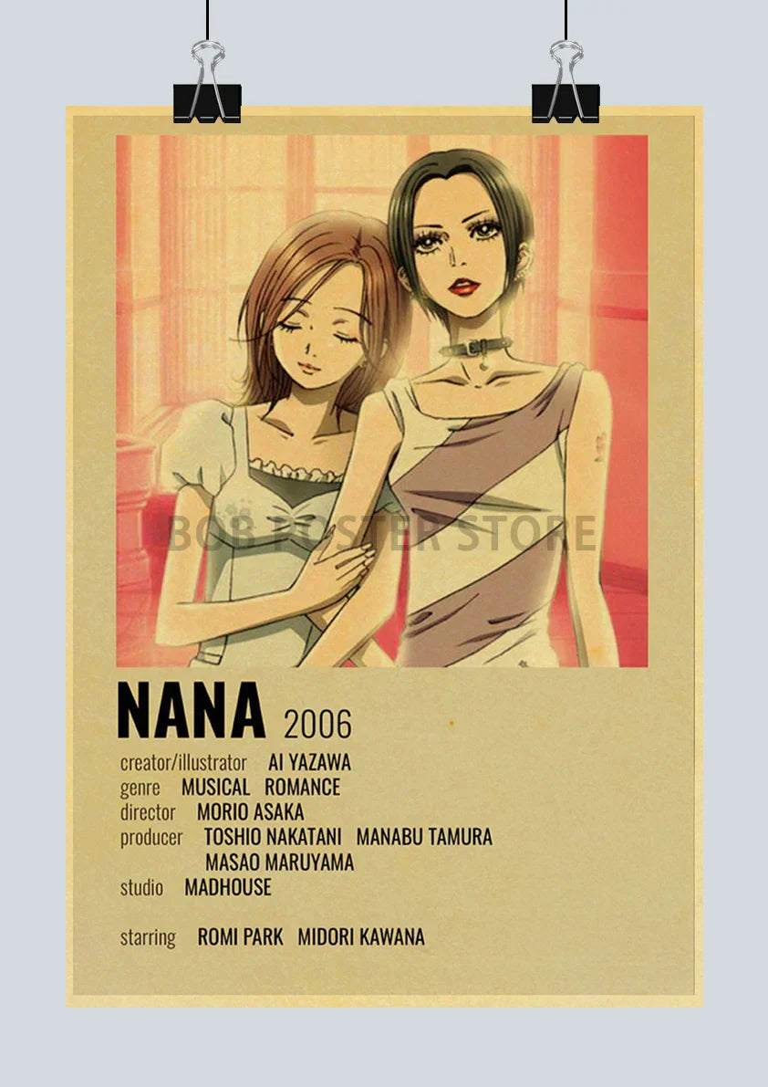Nana anime retro poster set punk bedroom wall decor