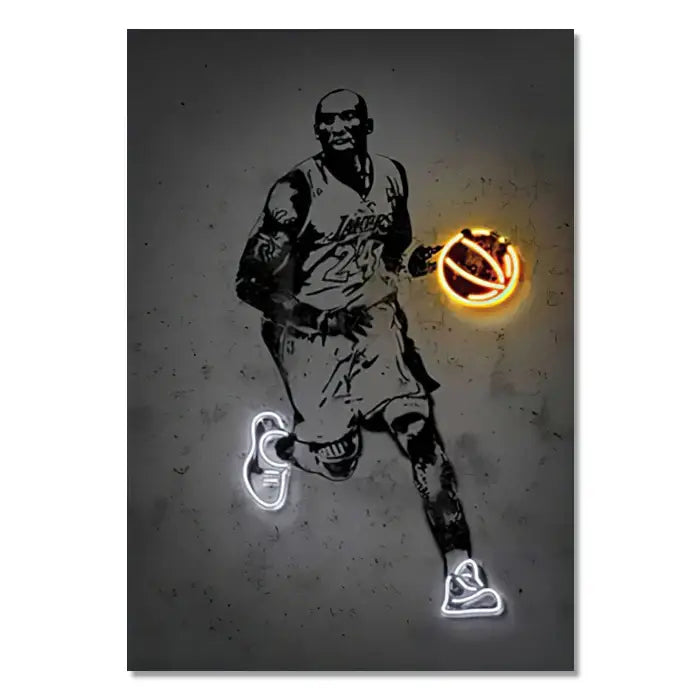 Modern ronaldo soccer stars neon wall art bedroom decor