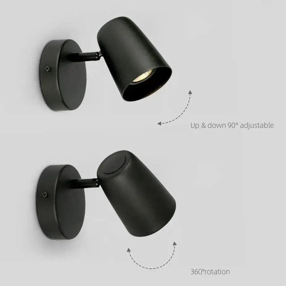 Modern brushed nickel wall sconces bedroom conical spotlight