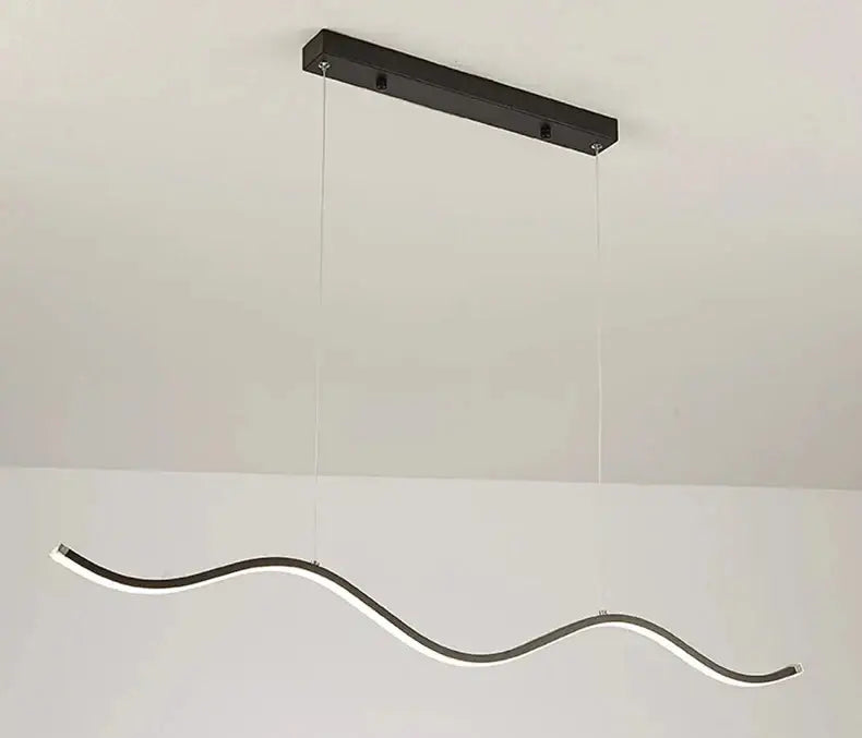Modern wavy white led pendant light for nordic style dining room