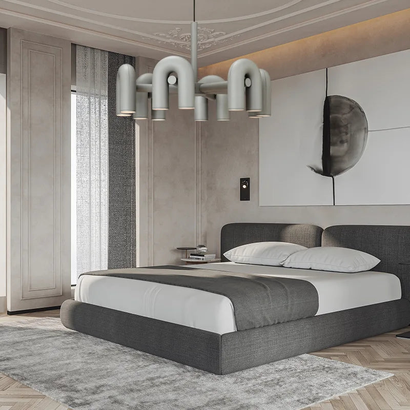 Modern gray eight u shape led ceiling chandelier living room