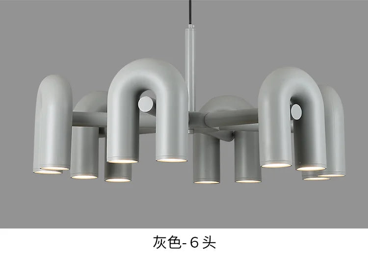 Modern red u shape led ceiling chandelier living room pendant light