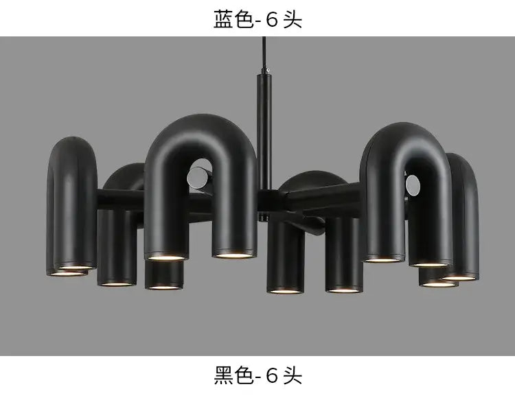 Modern gray eight u shape led ceiling chandelier living room