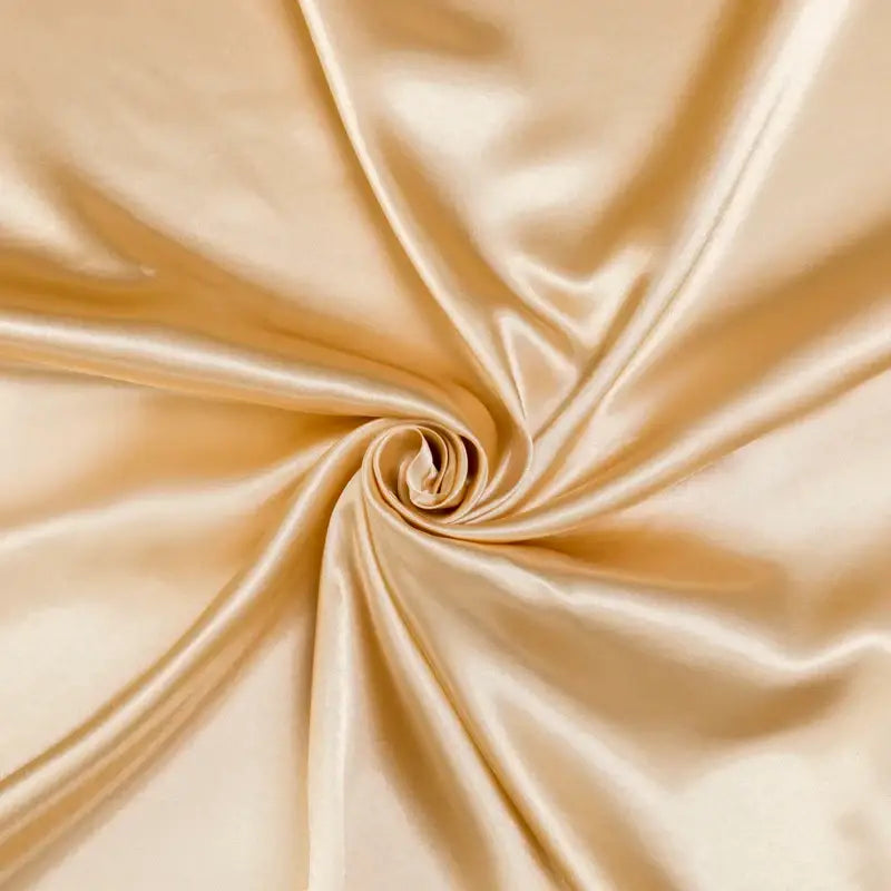 Opulent cream satin bedding set with fitted sheet for bedroom