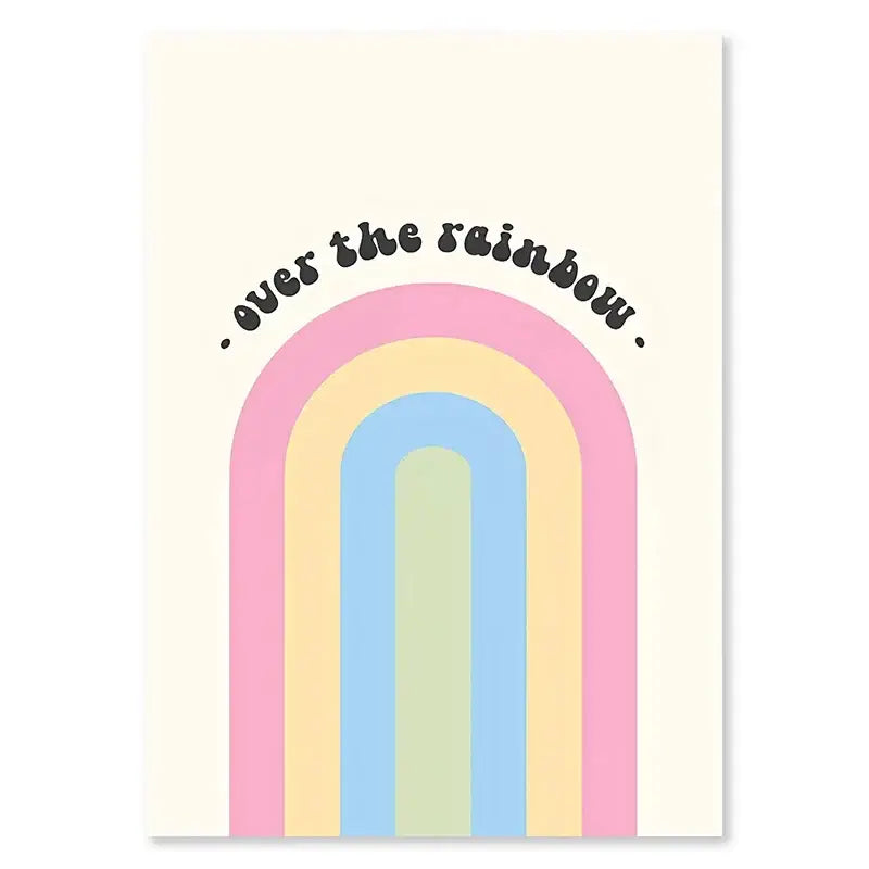 Danish pastel rainbow wall art bedroom over the rainbow print