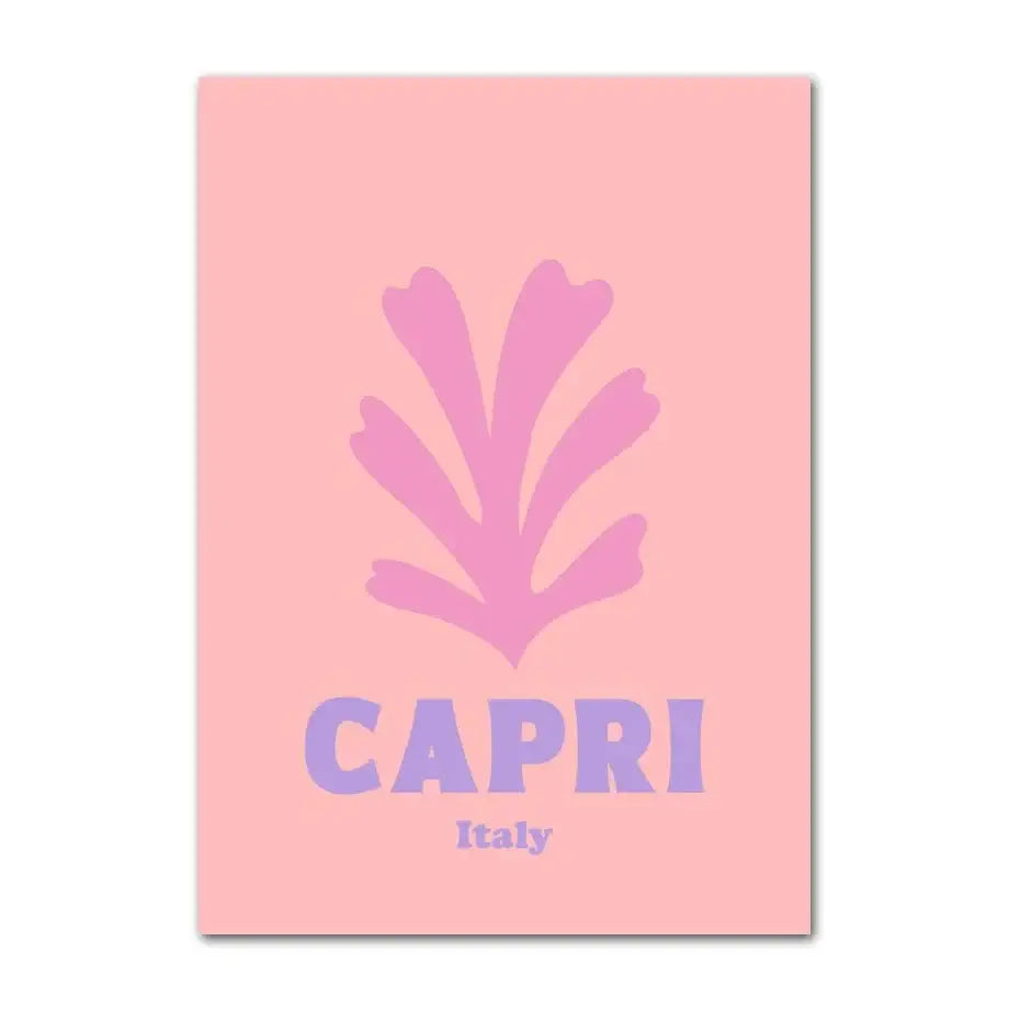 Minimalist mint & pastel purple ibiza wall art bedroom poster