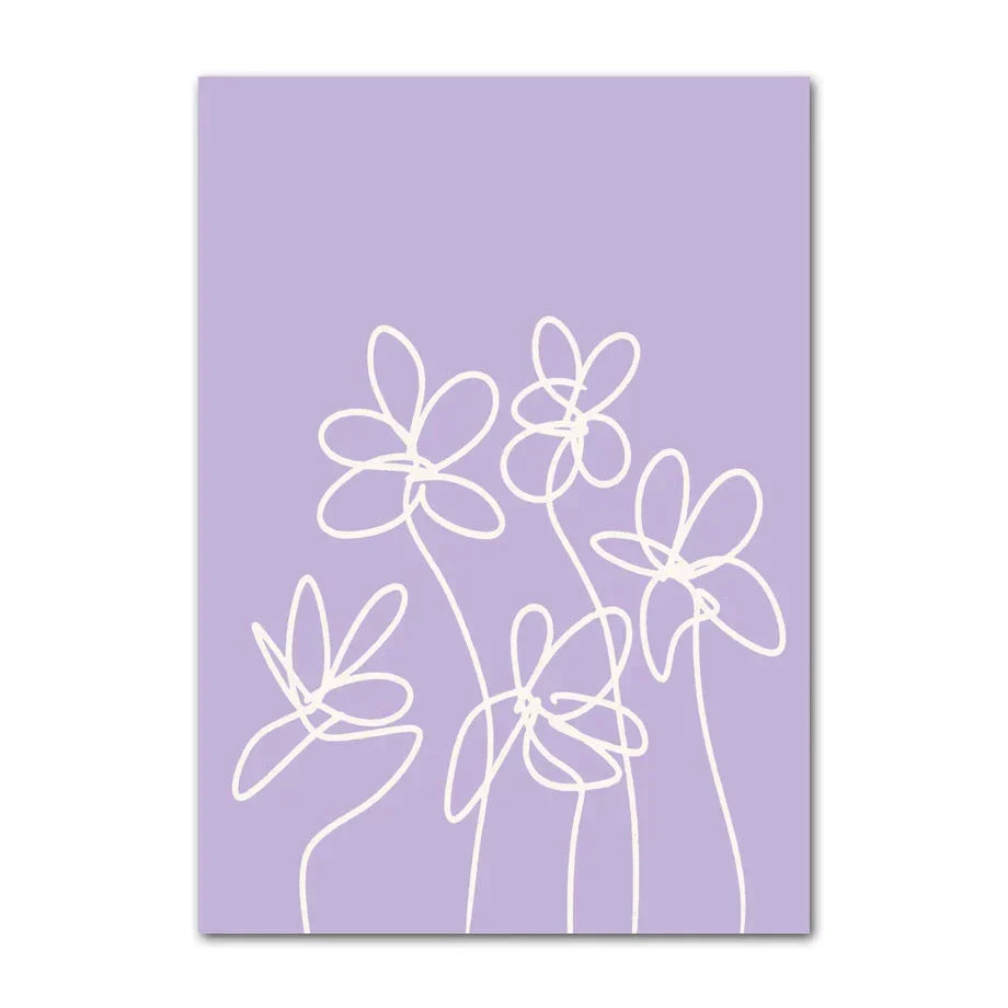 Pastel pink & peach flower canvas wall art for bedroom decor