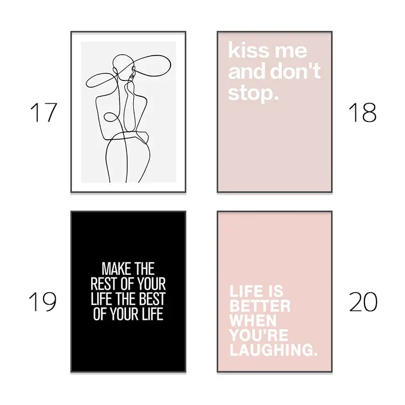 Minimalist black and white wall art i love you bedroom room decor