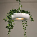 Modern white circular planter pendant lighting living room decor