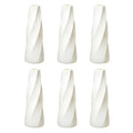 Retro twisted white plastic flower vases living room decor pack
