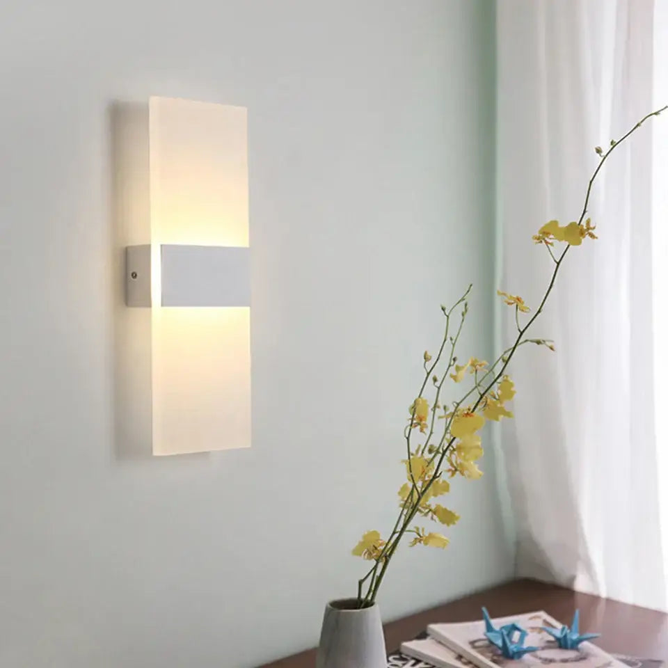 Modern black rechargeable wall light bedroom frosted glass sconce