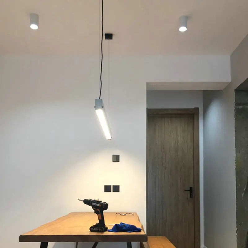 Modern minimalist cement grey led pendant light for dining room