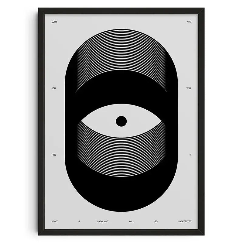 Retro abstract blue canvas print living room eye art