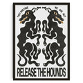 Retro abstract canvas black & gold hounds art print living room decor