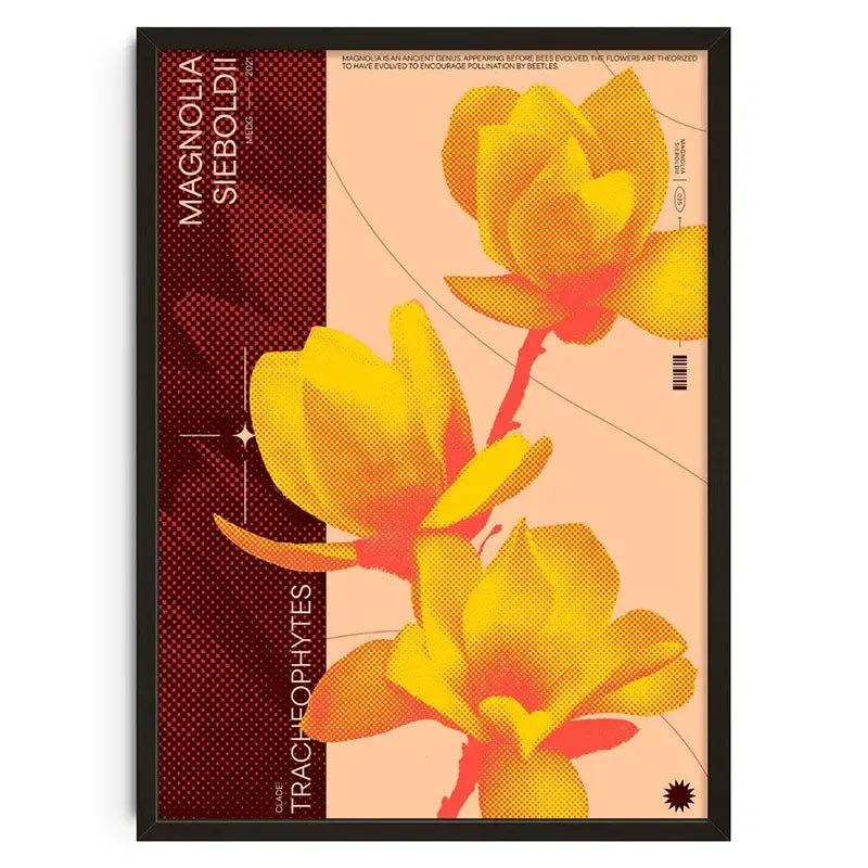 Retro yellow & black abstract canvas print living room wall art