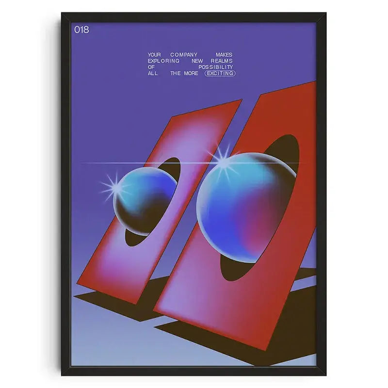 Retro blue earth to neptune canvas print living room home decor