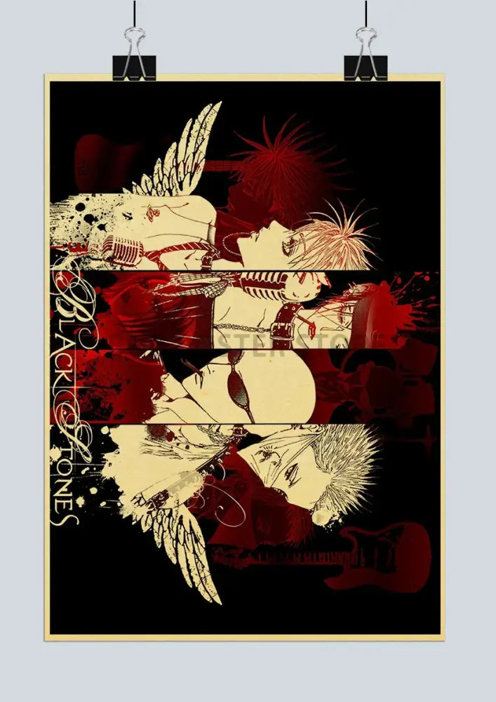 Retro black & red japan anime nana poster set bedroom wall decor