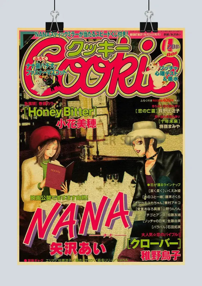 Retro black & red japan anime nana poster set bedroom wall decor