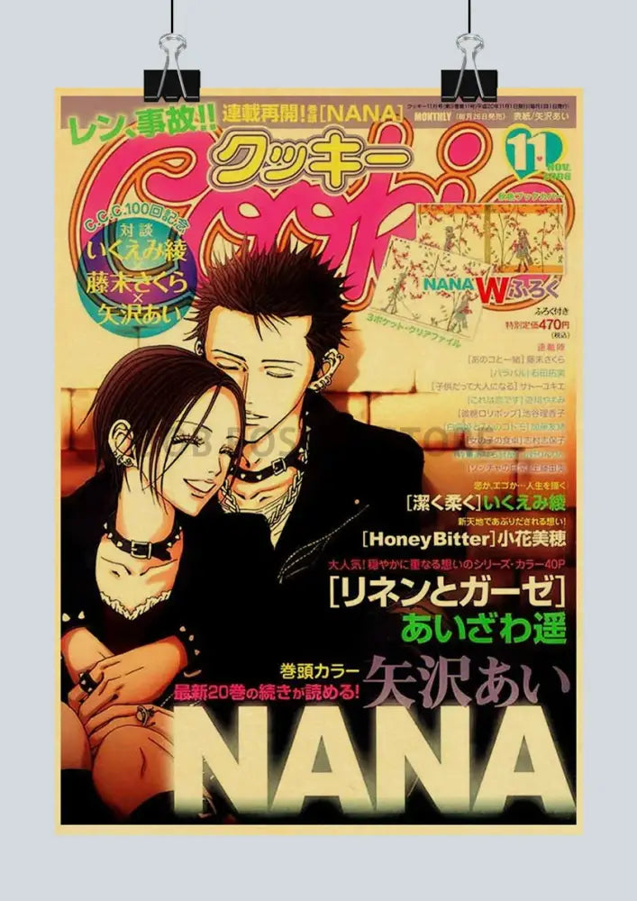 Retro black & red japan anime nana poster set bedroom wall decor