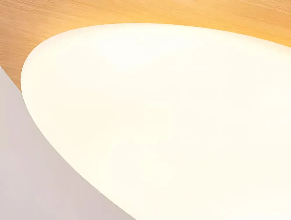 Retro walnut oval acrylic ceiling light for living room