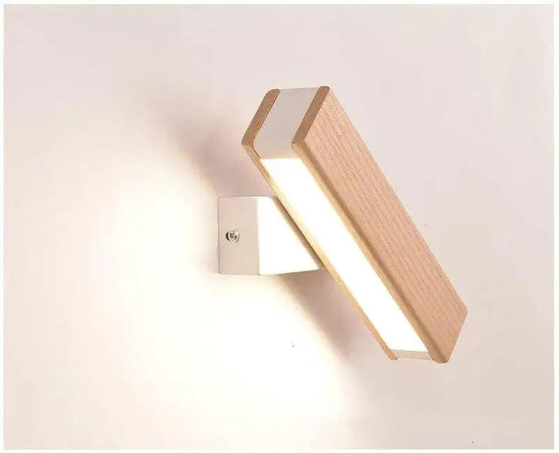 Modern rotated led wooden wall sconces bedroom light