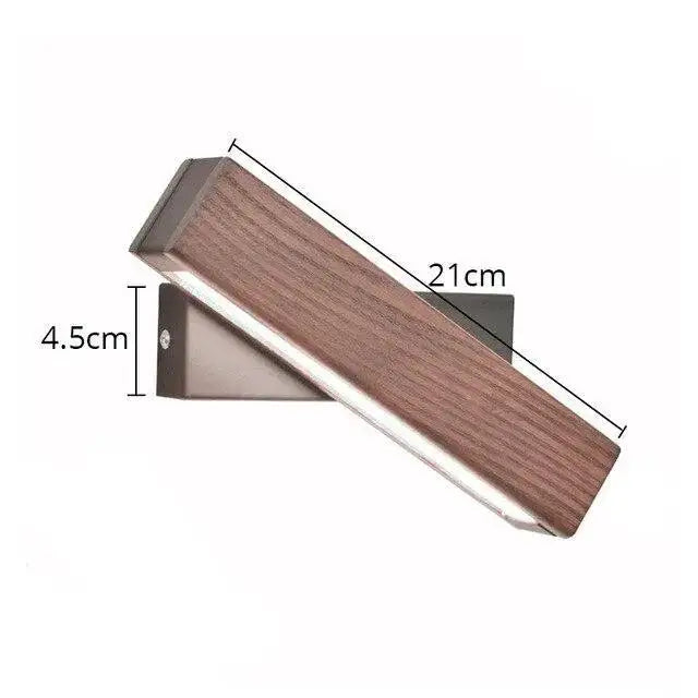 Modern rotated led wooden wall sconces bedroom light
