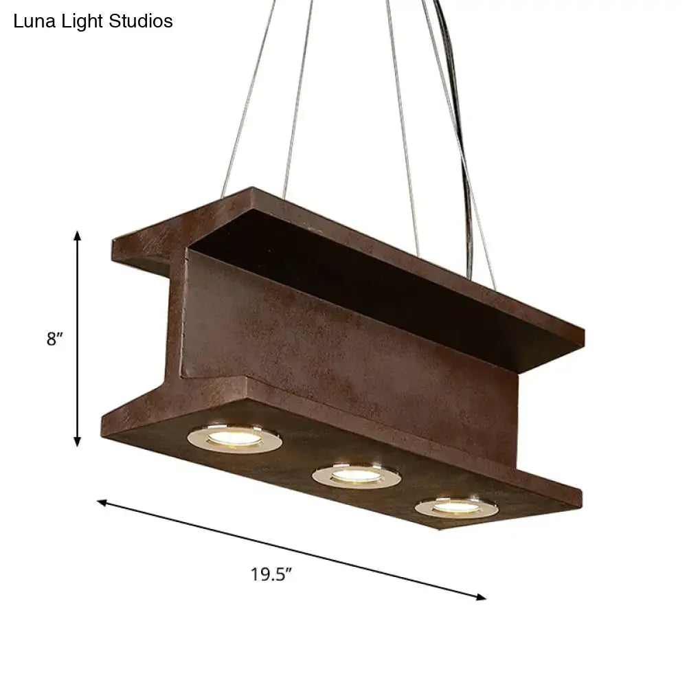 Industrial brown metal 3 bulb e26 e27 pendant light kitchen island