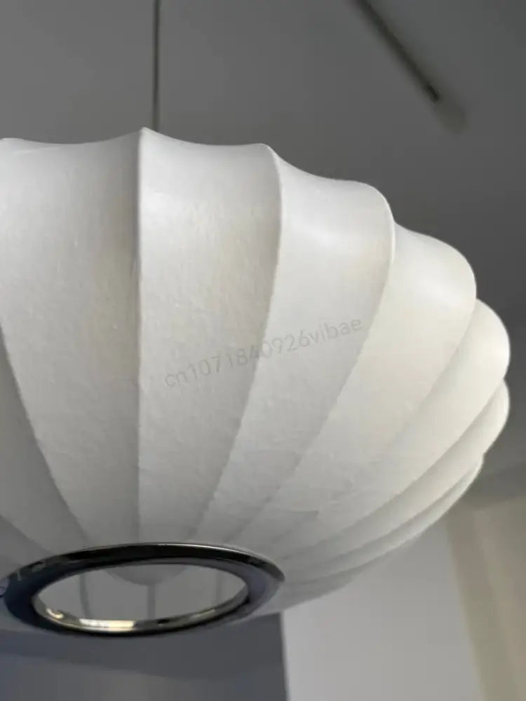 Modern ribbed white led pendant lamp – dining room geometric light