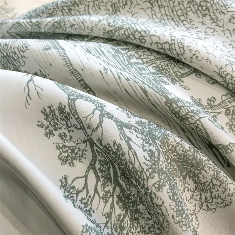 Toile blue & white eucalyptus fiber duvet cover bedroom set