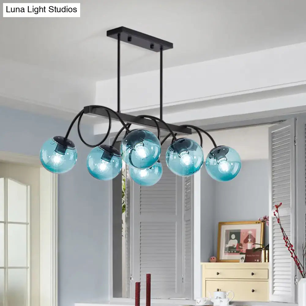 Modern black 5 globe glass chandelier dining room light 110v-120v