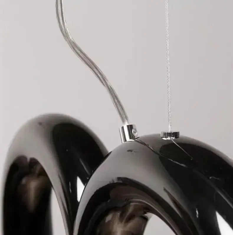 Modern black u-shaped chandelier for bedroom and kitchen