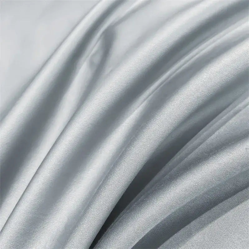 Silver gray satin 1000tc duvet cover set bedroom bedding