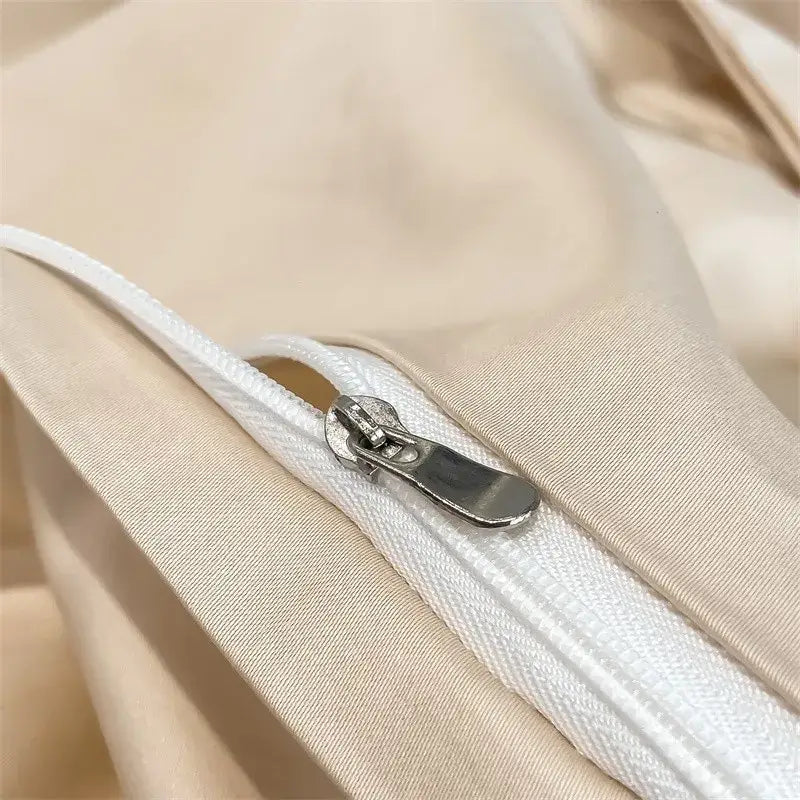 Silver gray satin 1000tc duvet cover set bedroom bedding