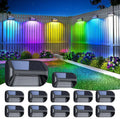 Modern black solar powered fence lights yard step lighting