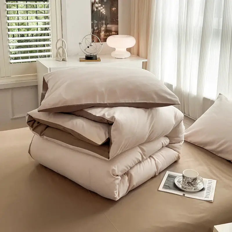 Navy and gray solid color brush fabric duvet cover set bedroom