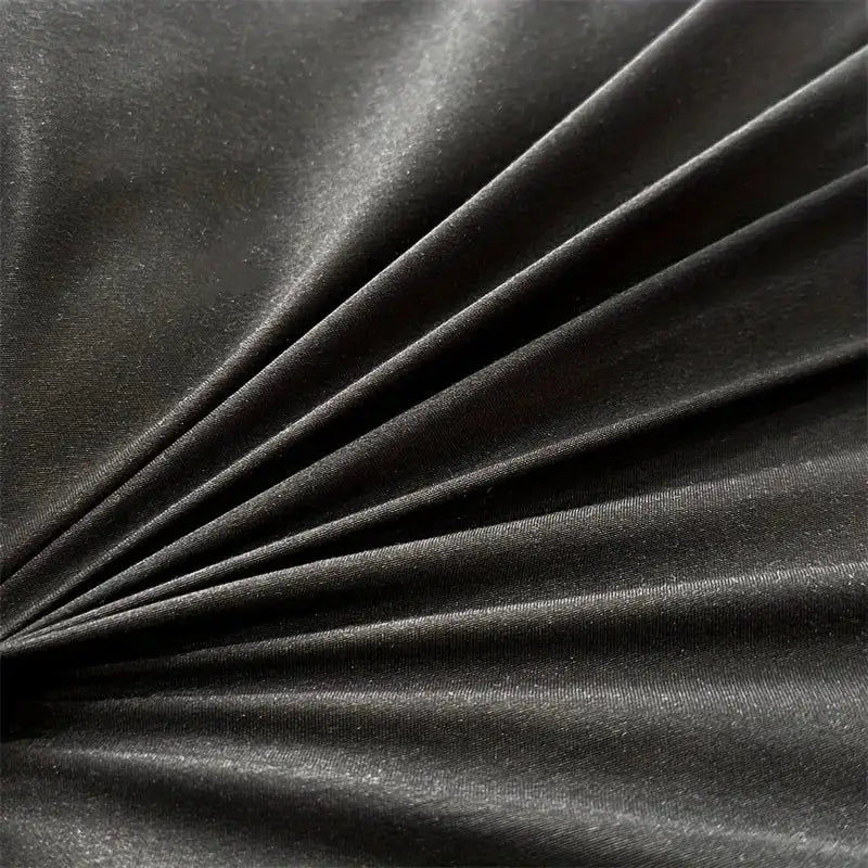 Luxury black satin duvet cover set bedroom bedding