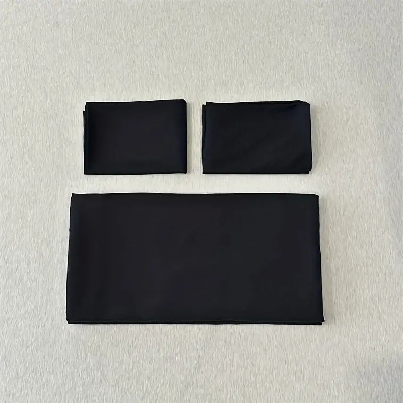 Luxury black satin duvet cover set bedroom bedding