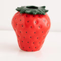 Red and green strawberry shaped ceramic planter pot kitchen decor