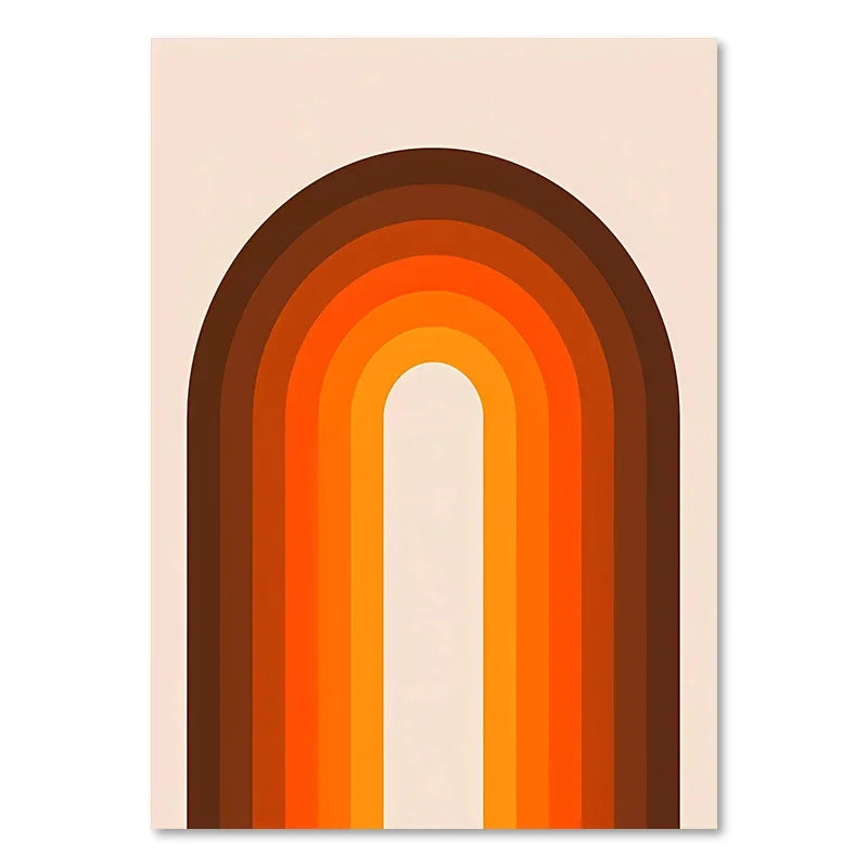 Retro sunset stripes art prints living room wall decor